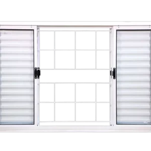 Janela Veneziana 6 Folhas Com Grande 120X100 Aço Pintado